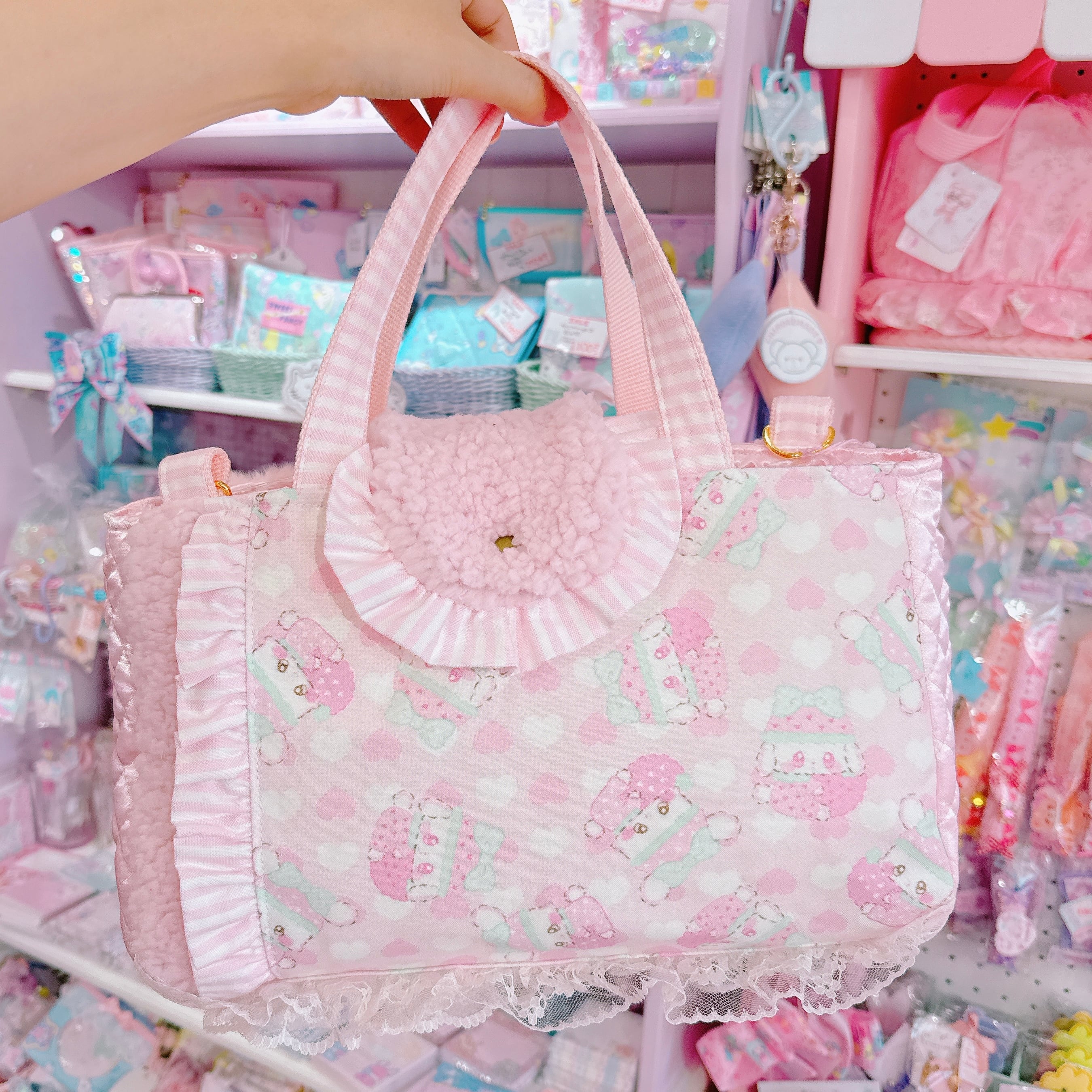 【F1】74-5ふわふわ2wayトートバッグ（ショルダーひも別売）