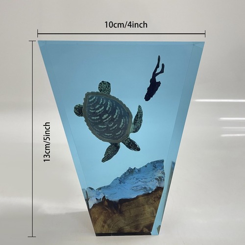 カメ＆ダイバー レジンランプ 手作り オーシャンライト 水中冒険装飾品 ベッドサイドランプ ギフト ボーイフレンド ガールフレンド 母の日 父の日ギフト ウェディングギフト 新築祝いギフト