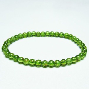 ペリドット ブレスレット 5mm ペリドート 一点物 カンラン石 Peridot Bracelet メール便送料無料 [M便 1/10] 111-21876