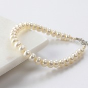 美しい大人おしゃれなアイテム！シンプル パール シルバーブレスレット br1008