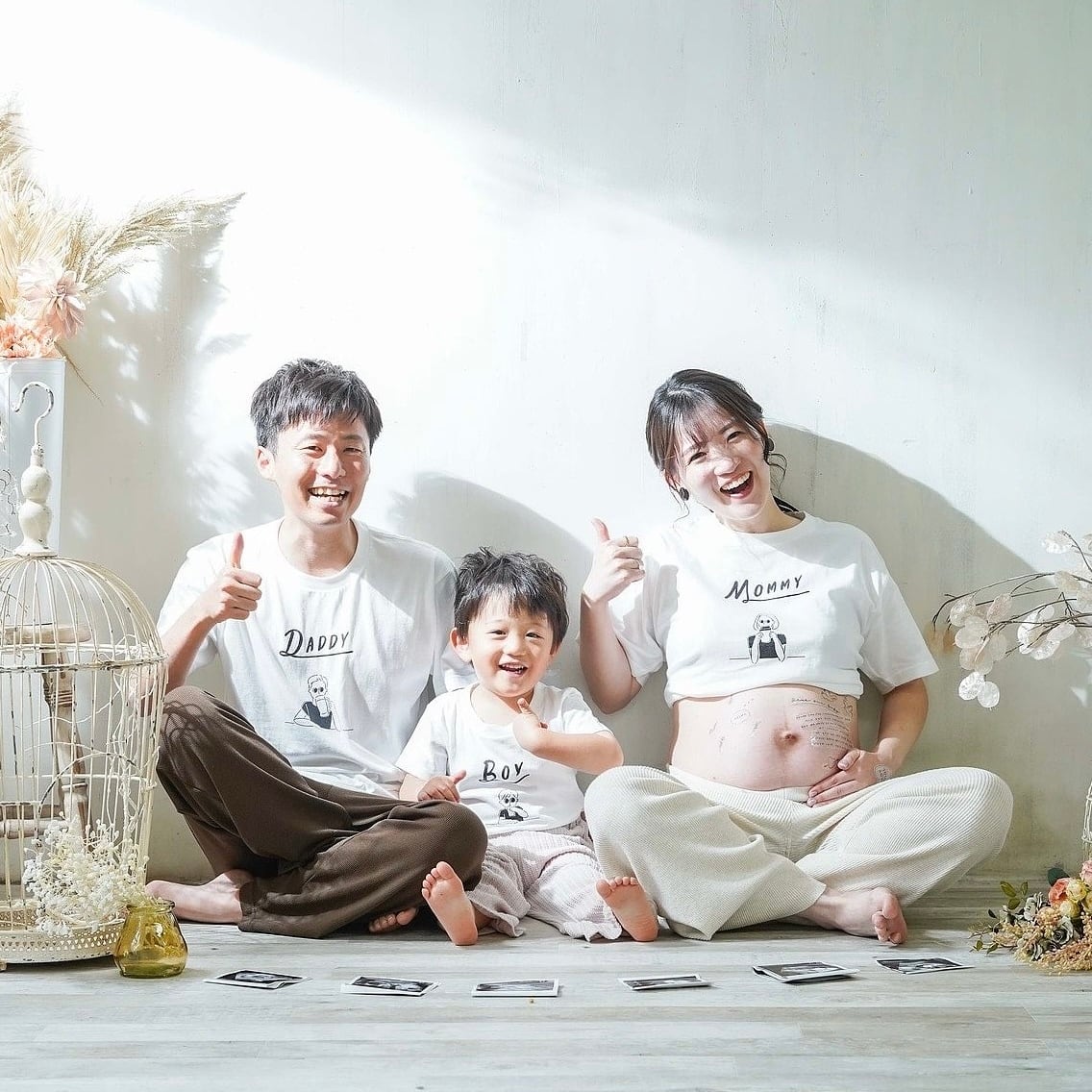 親子ペアTシャツ 】 マタニティフォト | マタニティコーデ | 黒木