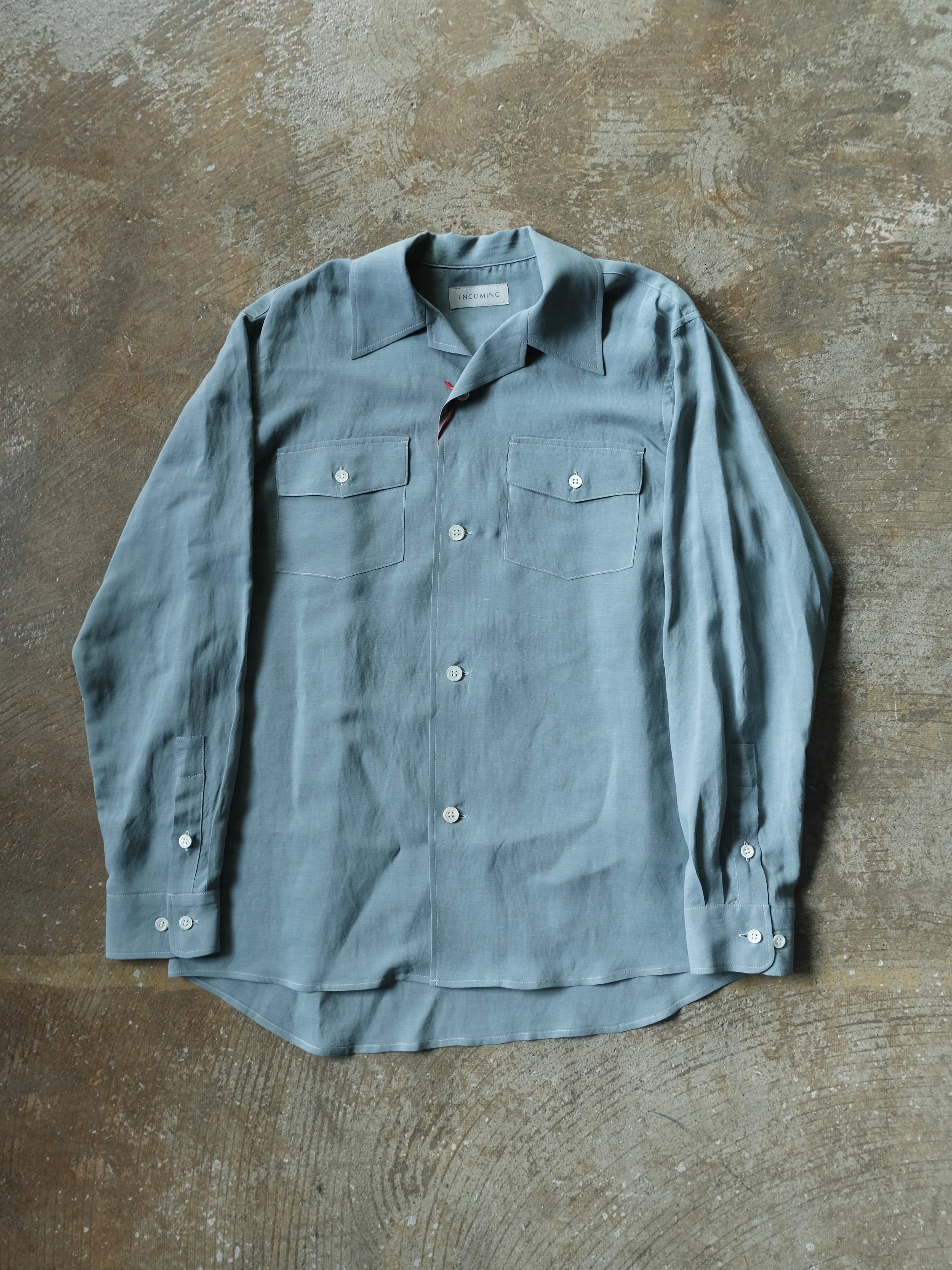 ENCOMING】 OPEN COLLAR SHIRT | THE OUR