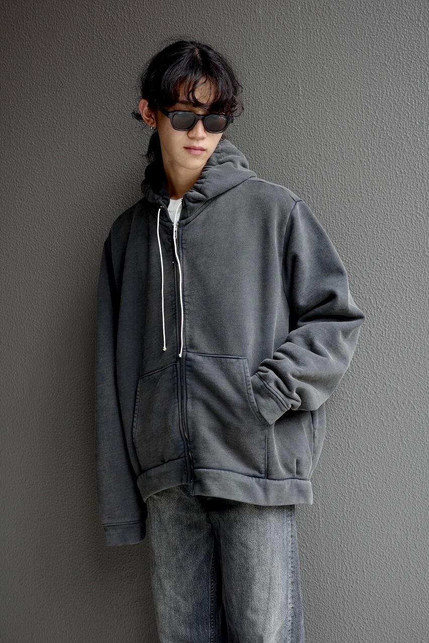 Camiel Fortgens【ZIP HOODIE -Black Old Dye- 】 | lloomm