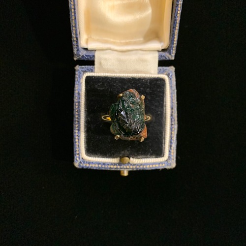 Dark green rock ring