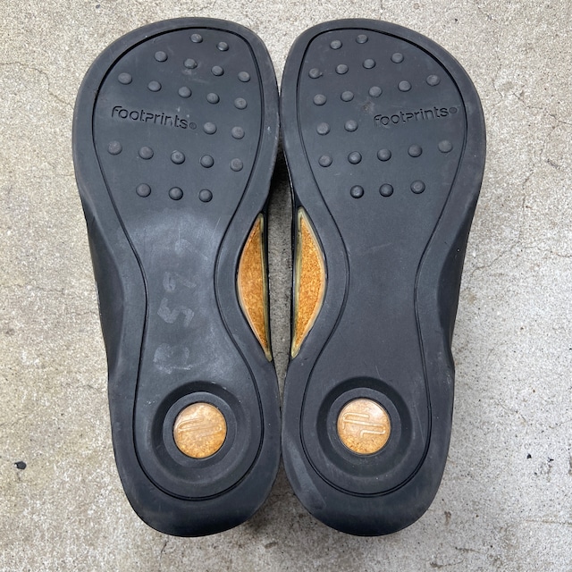 footprints フットプリンツ レザースリッポンシューズ 黒 24.5cm
