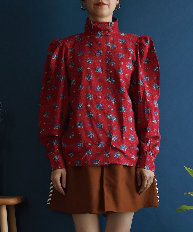 【送料無料】70's Flower blouse（フランス製）