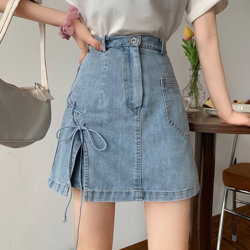 スカート スプリングオータムハイウェスト薄手Aラインサマー 春物 夏物 秋物 スーパーモール40126341078