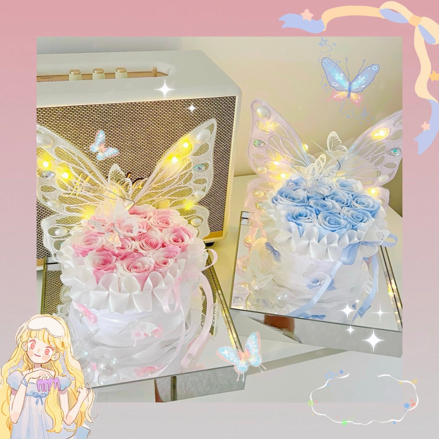 103タグ　フラワーフェアリー　珈琲染め　ワイヤー　花の妖精 103タグ フラワーフェアリー 珈琲染め ワイヤー 花の妖精