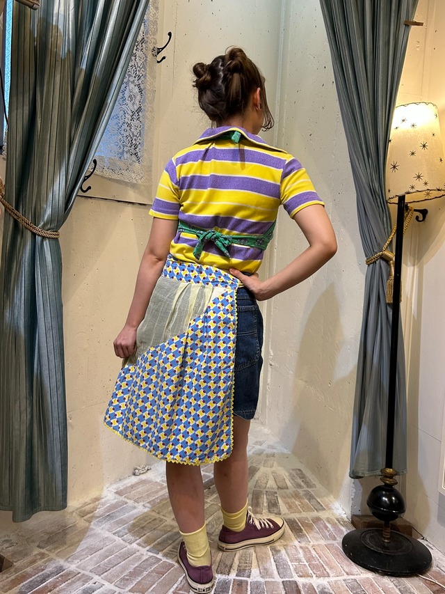70’s yellow purple border tops