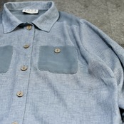 switching design sheer shirt