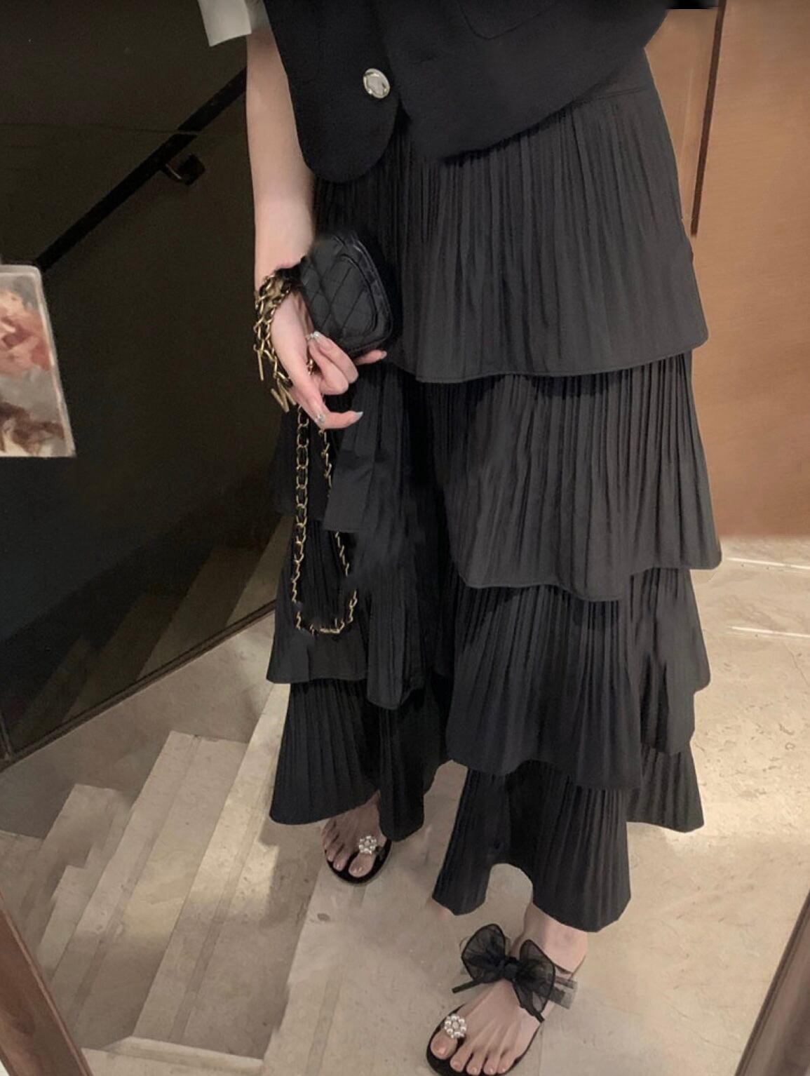 5color / ティアードプリーツスカート