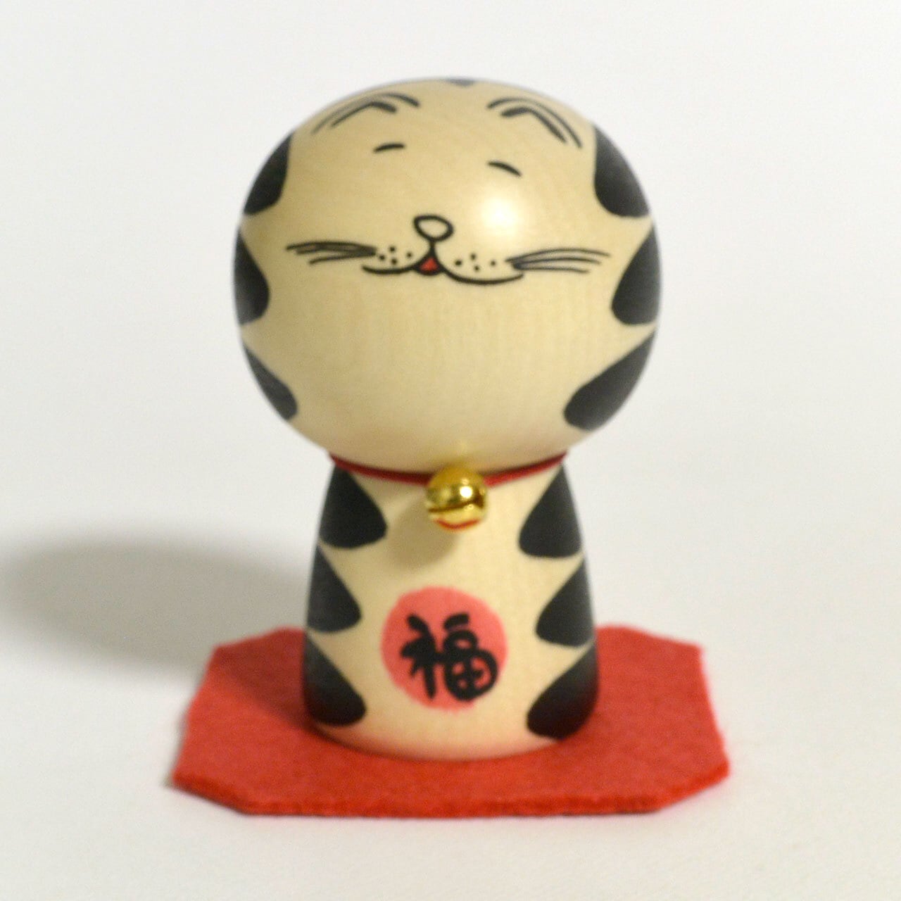 福ねここけし 約2寸 約6cm 鈴木敬 工人（作並系）#0361 | コケシア