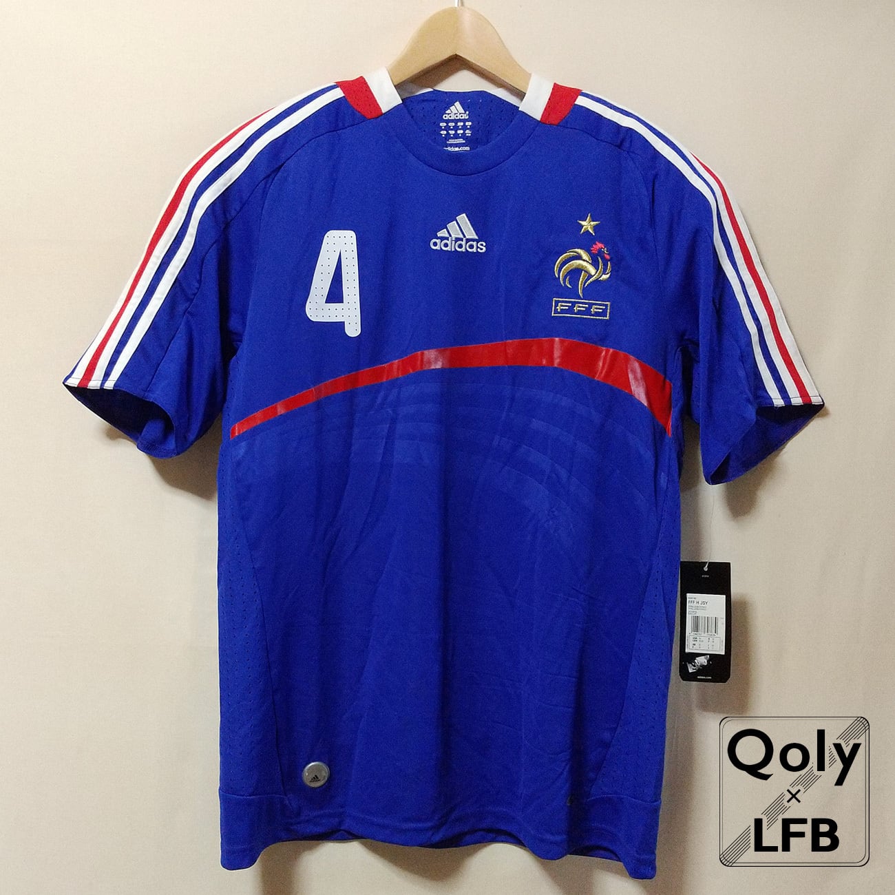 フランス代表 2008 adidas ホーム半袖 ユニフォーム #4 VIEIRA ...