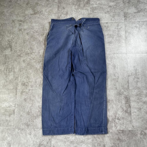 30-40s フレンチワーク Metis リネンパンツ 針式シンチ W34 詳細写真3