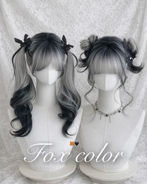 Basic - 狐カラー Black×Gray【商品番号 1028】レースフロントなし×