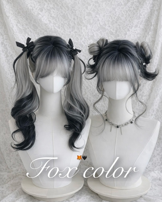 Basic - 狐カラー Black×Gray【商品番号 1028】レースフロントなし×