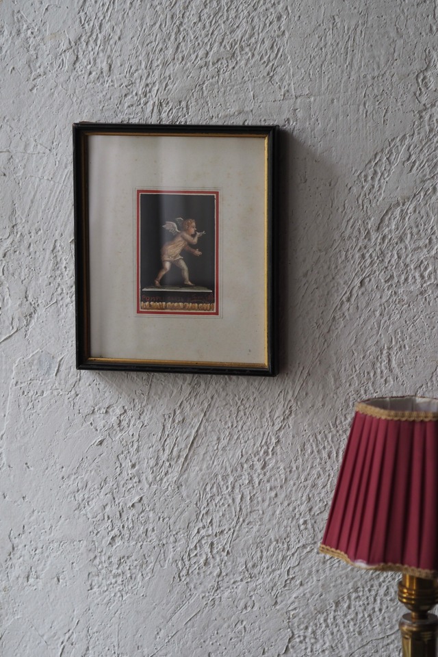 ポンペイ壁画の天使額縁-vintage gouache painting frame