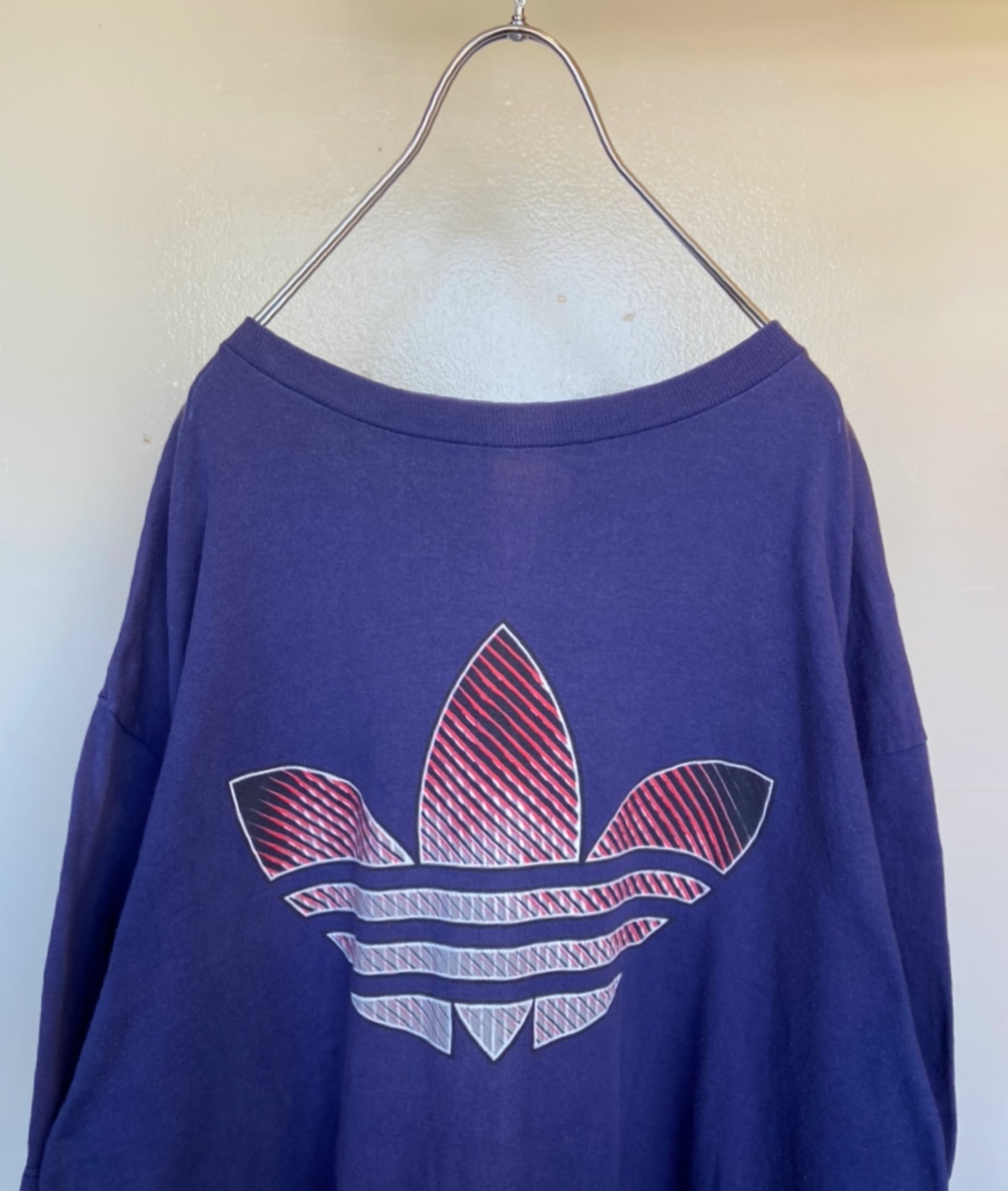 adidas メンズ ロング Tシャツ ビッグシルエットロゴ USA 90s