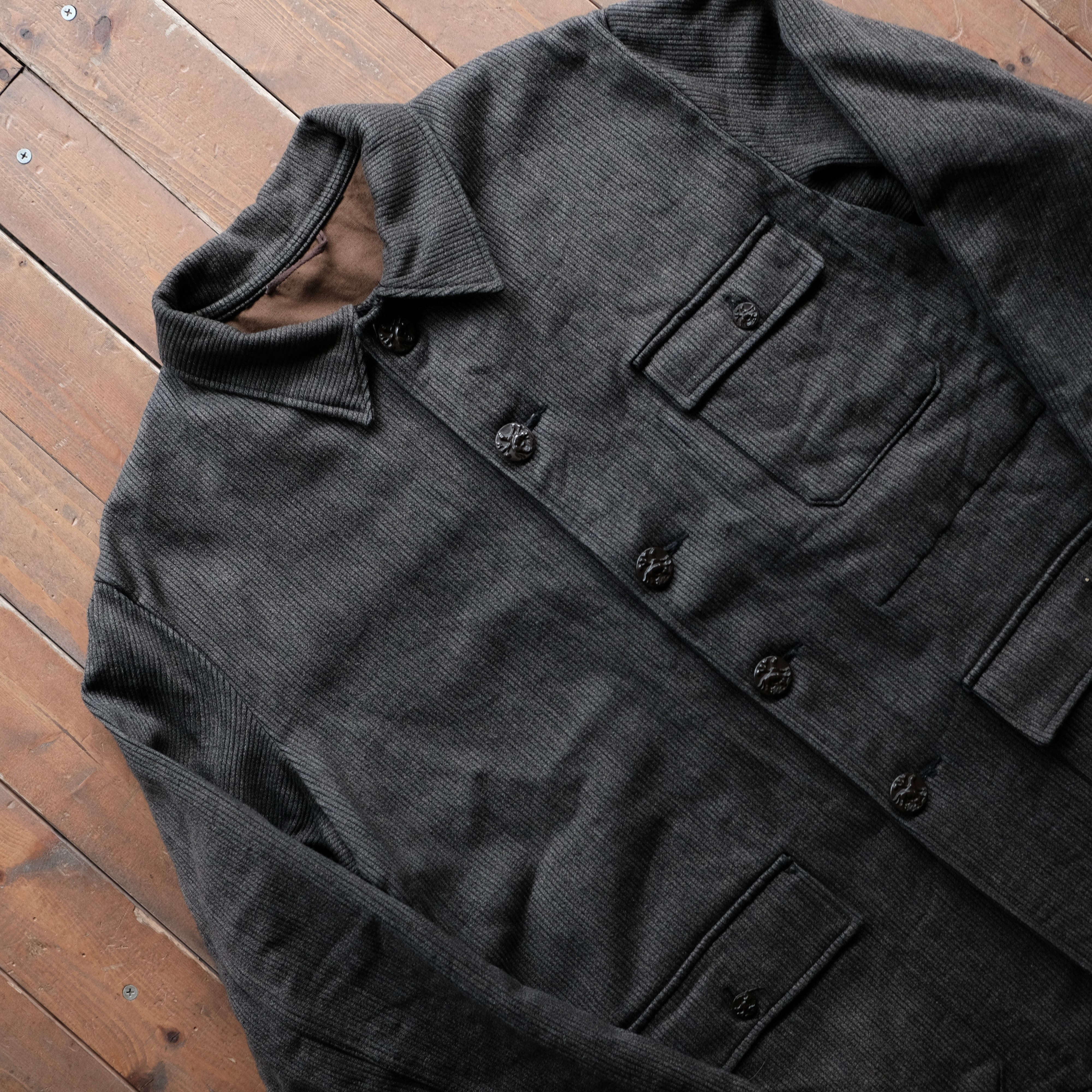 美品 50〜60s pique hunting ジャケット　黒ステッチ　ブラウン 50s~60s LE MONT ST MICHEL PIQUE HUNTING JACKET | safarionline