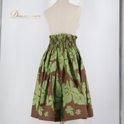 フラダンス 衣装 パウスカート ブラウン系 マウナロア 日本製 ハワイアンプリント アロハ レッスン 練習 フラ ダンス ハワイアン 花柄 フラワープリント Maunaloa かわいい おしゃれ 上品 大人っぽい シングル スカート ふんわり グリーン系 茶 黄緑 フラダンスセット ハワイアンスタイル エレガント 女性用 カラー フラ衣装 ダンス用 日本製品 デザイン かわいい服 カジュアル