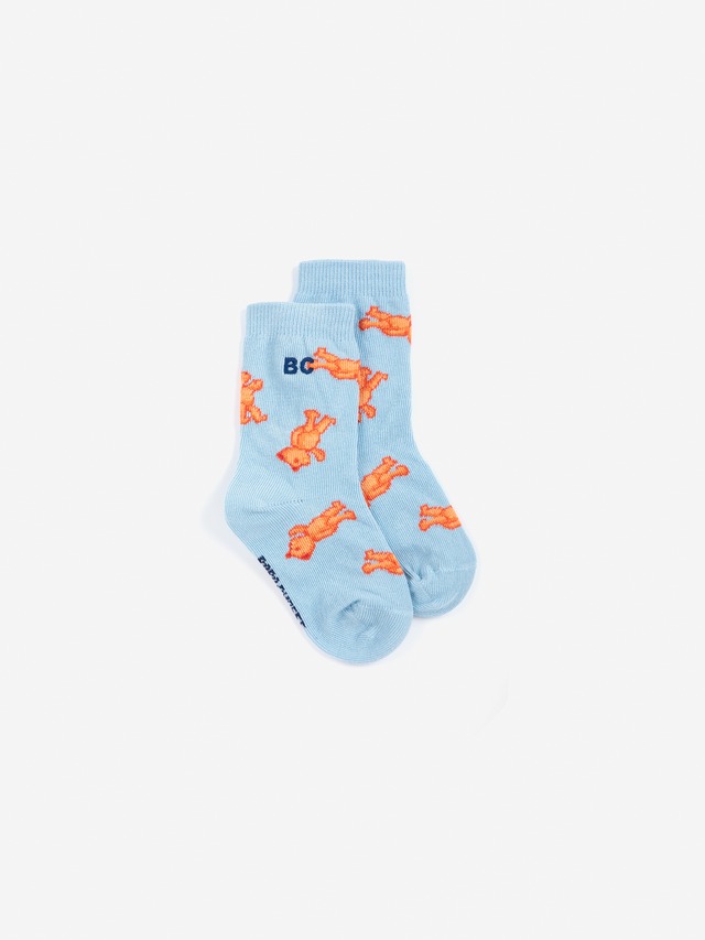〈 BOBO CHOSES 26AW 〉〈 BABY 〉 Softpaw Monster all over short socks / LIGHT BLUE