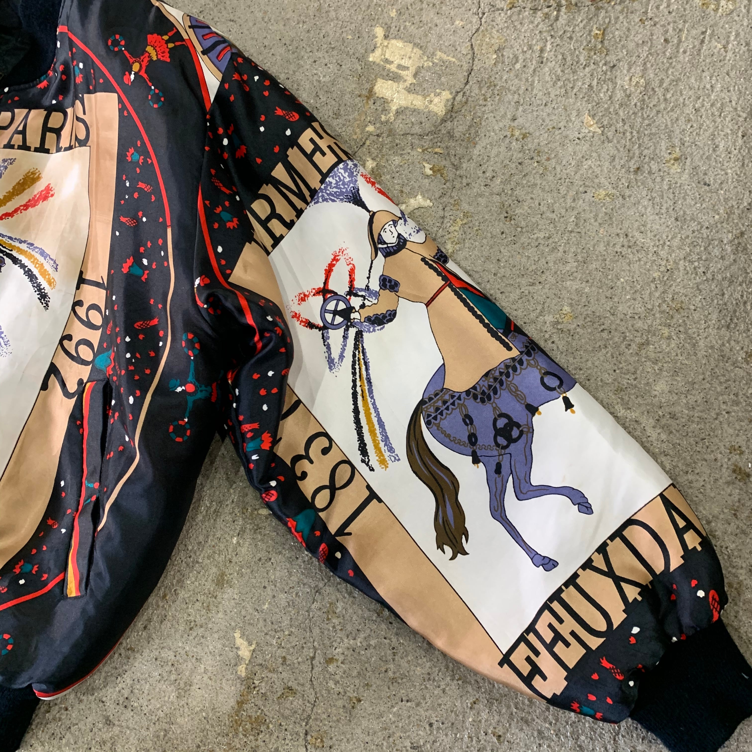 80s HERMES bootleg scarf pattern blouson | What