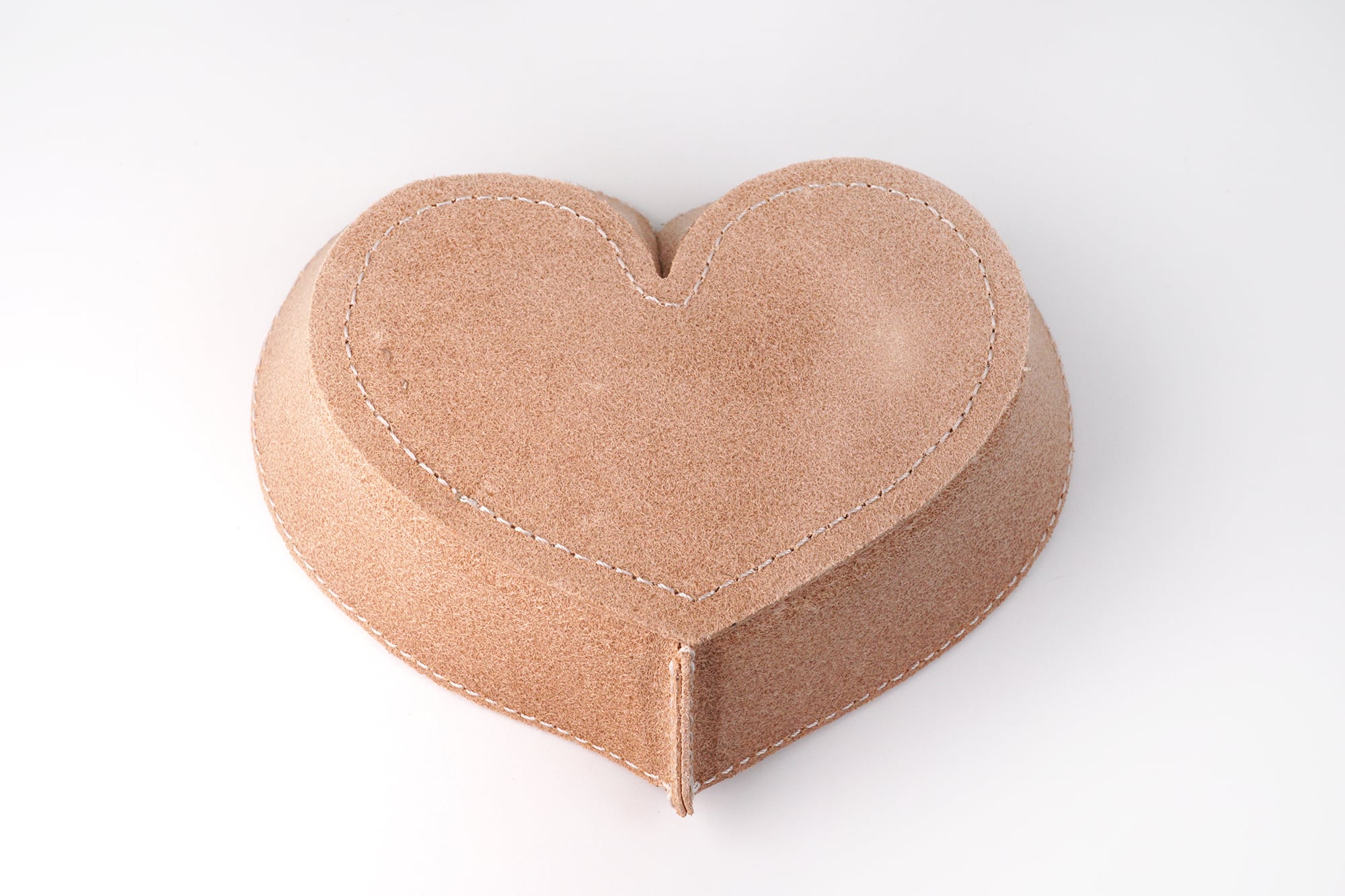 床革ポッタリー・ハートトレイ／小物入れ、アクセサリートレイ