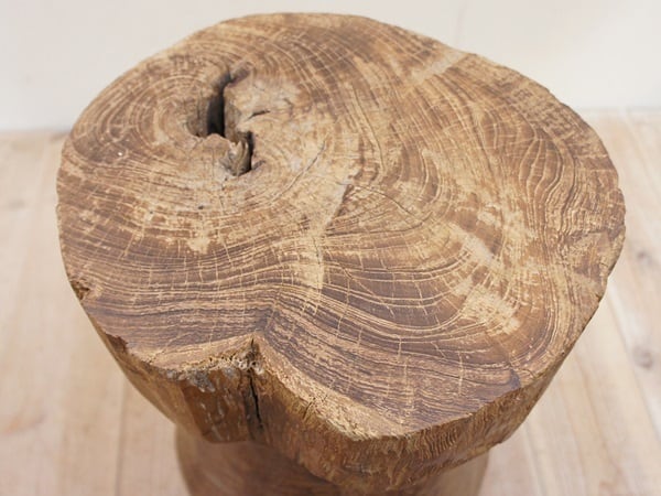古木 オールドチーク材 臼スツール Sサイズ 切株 木製スツール