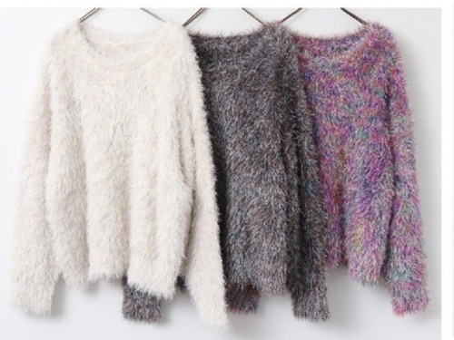 hunch  引き揃えミックスシャギーニット　WVQ7069