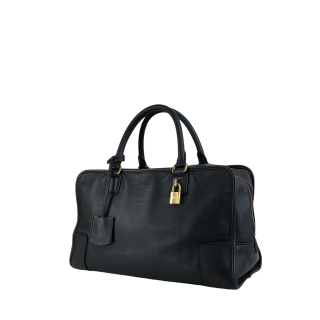 LOEWE ロエベ ハンドバッグ ブラック アナグラム レザー アマソナ ミニボストン vintage ヴィンテージ オールド 8itnhz