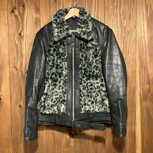 Vintage Leather Grizzly Jacket 再構築 熊ジャン オワジャン ヴィンテージ グリズリージャケット レザー ムートン 40s 50s ライダース 豹柄 レオパード