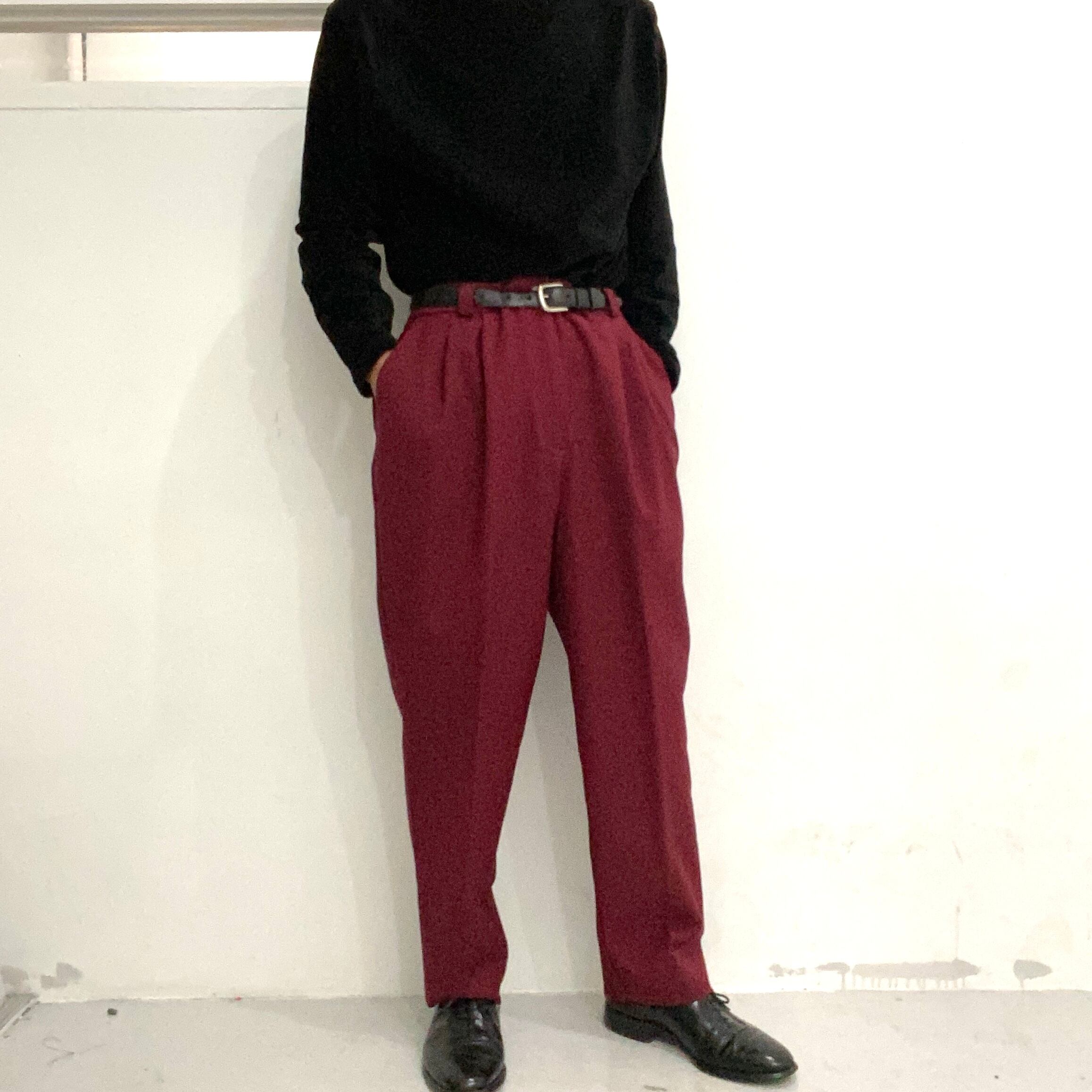 2tuck slacks burgundy