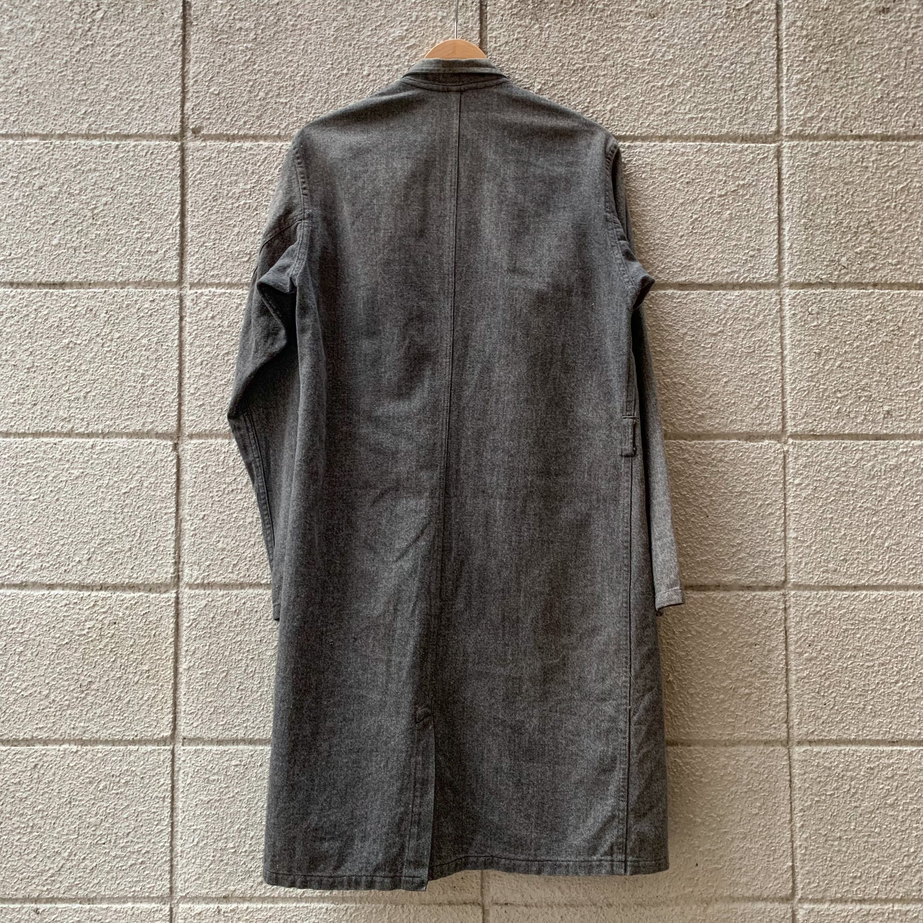 French Vintage Black Chambray Atelier Coat / フレンチワーク