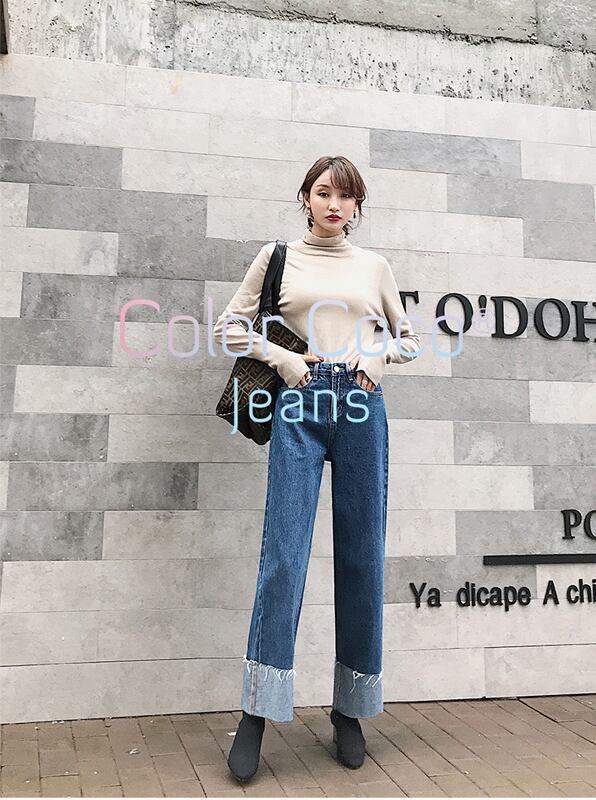 Elegant ワイドパンツ デニム 人気 着痩せ デニムパンツ レディース 脚長効果 大きいポケット デニム パンツ ボトムス 合わせやすい S M L 2l ブルー Elegant