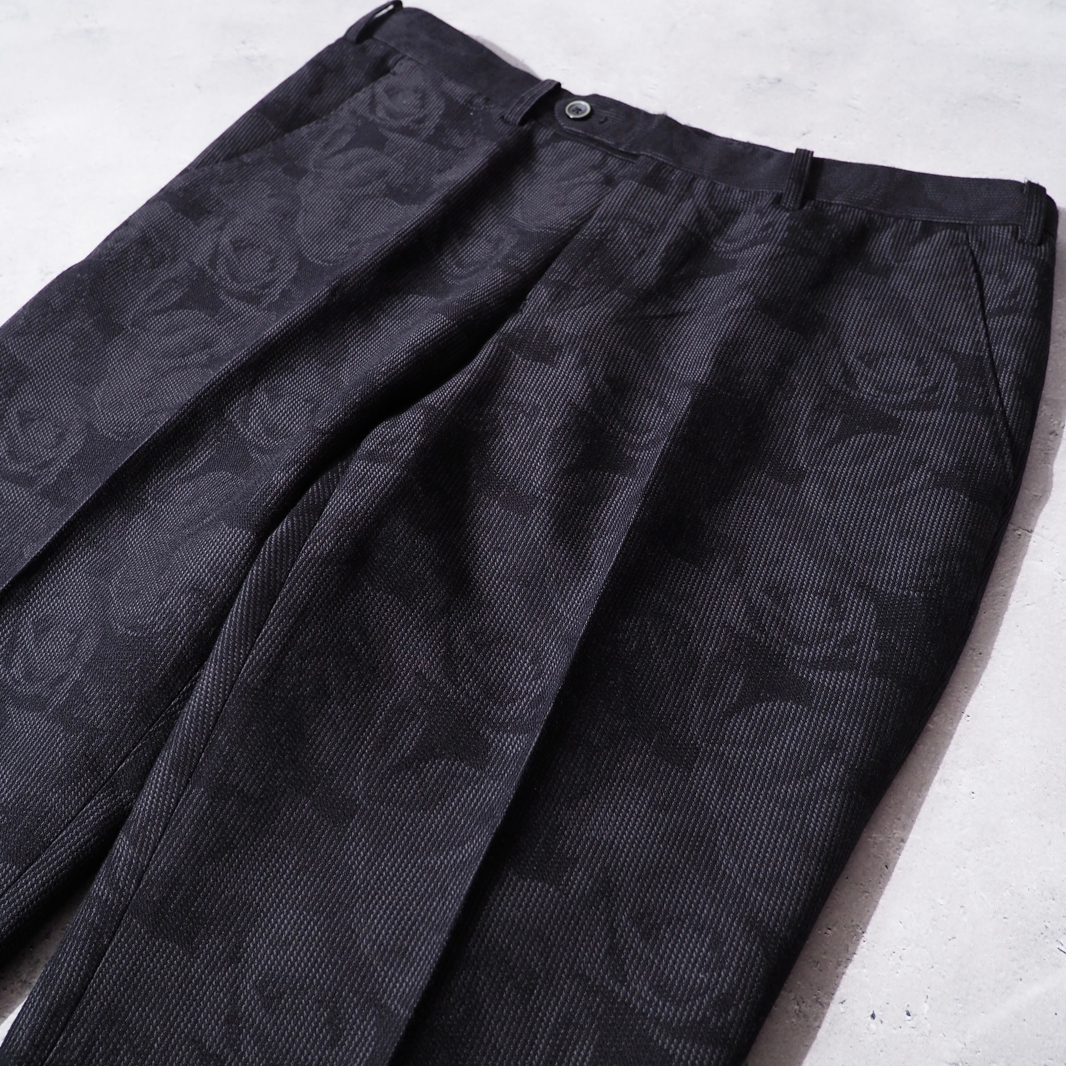 ” INTERMEZZO ” Rose flower printed Beautiful silhouette slacks pants