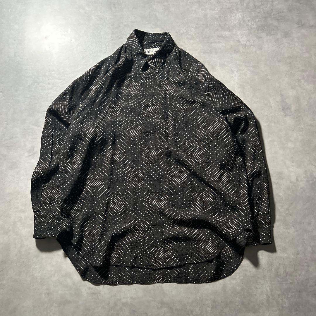 ヴィンテージ 総柄 モード レトロ 水玉 パターン ヨーロピアン シャツ