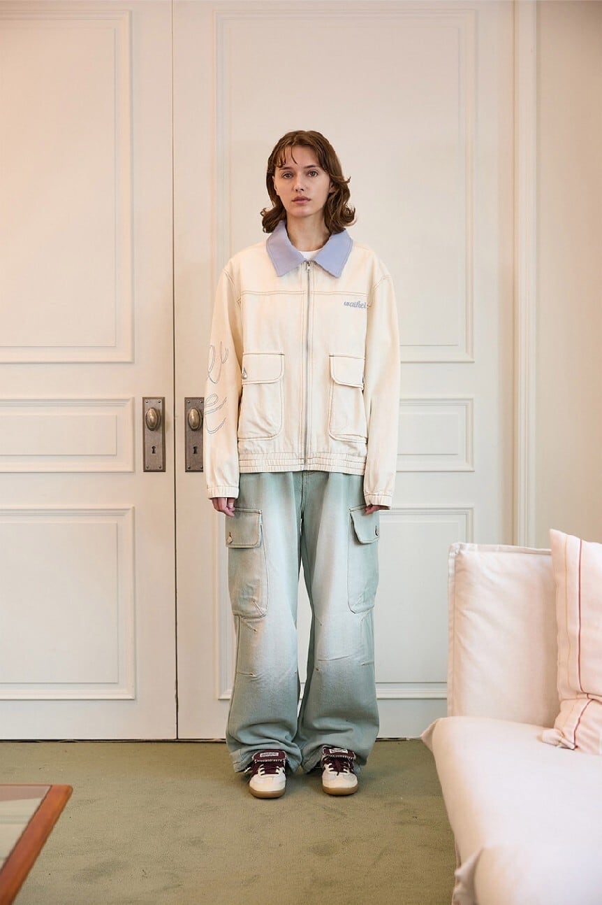 ☆NCT WISH リク 着用！！【WAIKEI】Color block work jacket IVORY