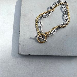 ＜stainless＞  double bracelet / Cut chain