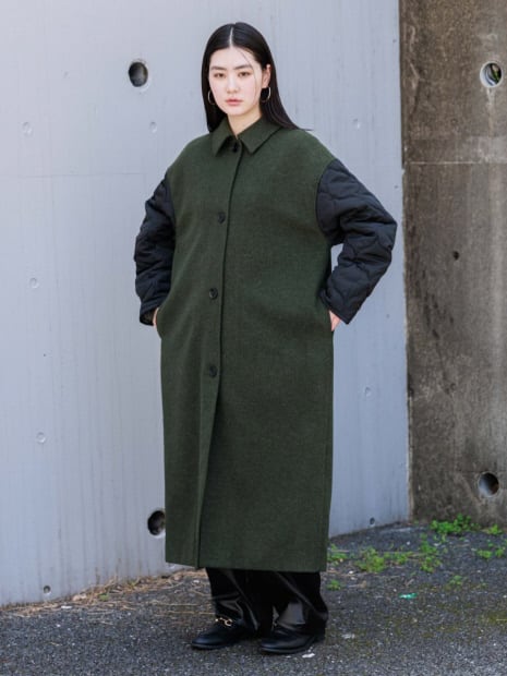 NOMINE 】袖キルティングステンカラーコート | valance 福井