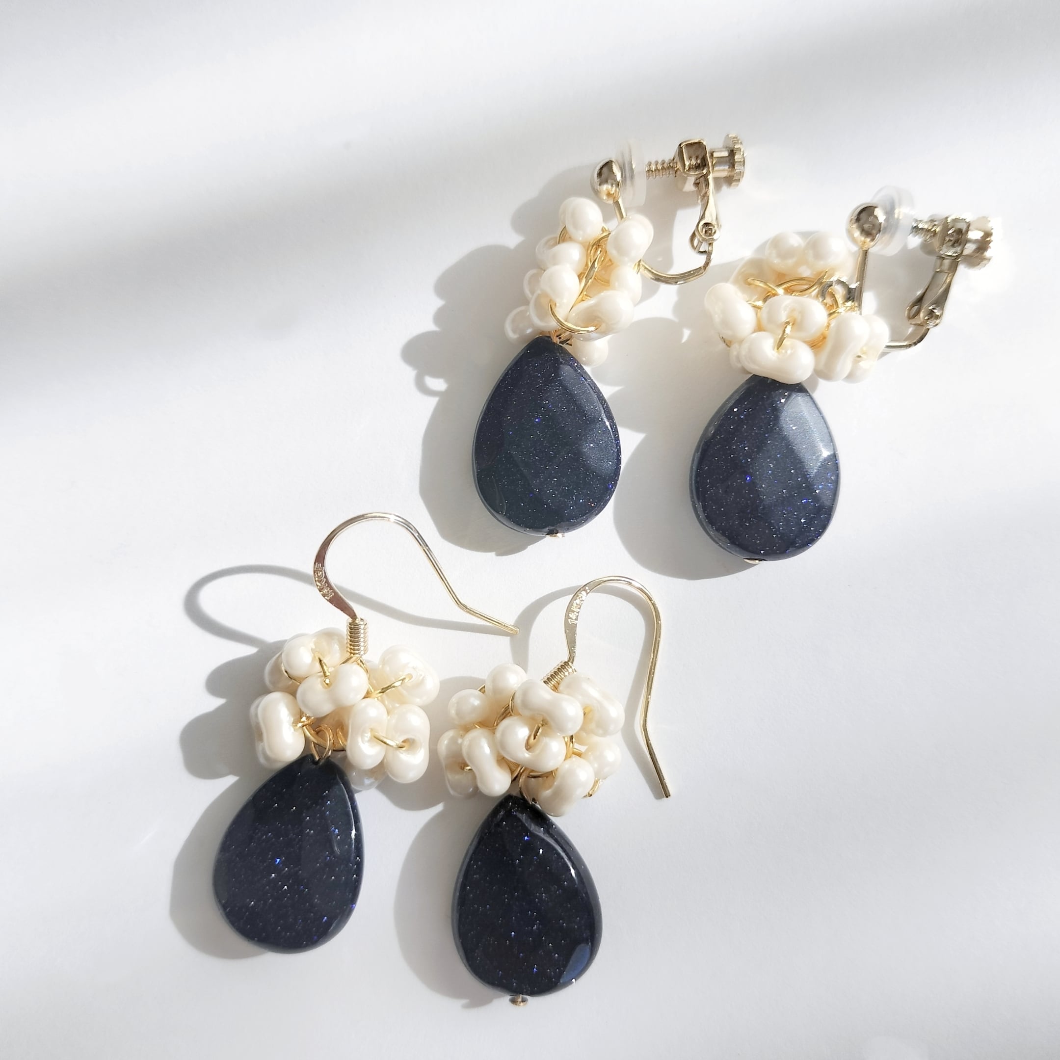 タンザナイト 3連 ピアス タンザナイト3連ピアス | Mahina Kuru きれいめコーデに合う✨️揺れる