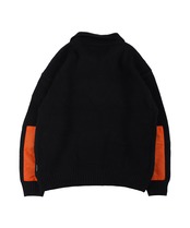 【#Re:room】NYRON PATCH HALF ZIP BIG KNIT［REK128］