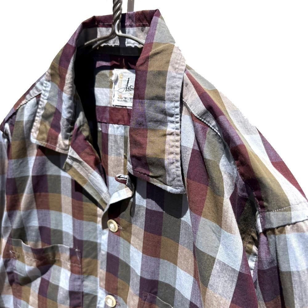 Alkinson] Vintage open collar cotton shirt [1960s-] Vintage Open