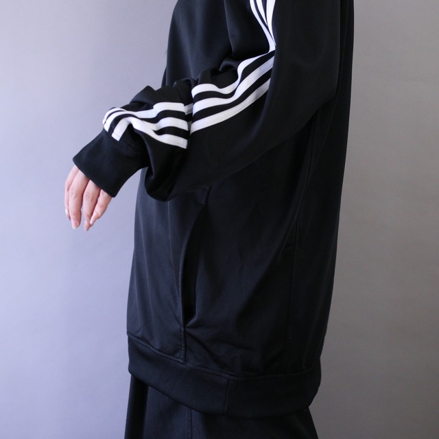"adidas" black × white over silhouette track jacket