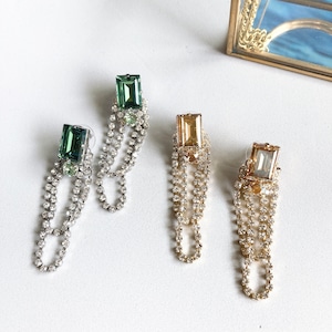【ピアス・イヤリング】人気　クリスタルガラスのロングピアス・イヤリング　アクセサリー