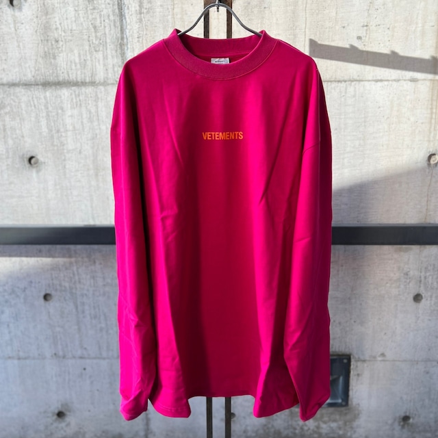 VETEMENTS  LOGOLABELLONGSLEEVE  PINKORANGE