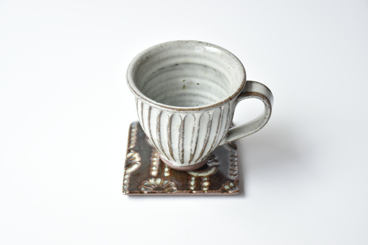 小代瑞穂窯 / 福田るい : 印花 タイル (小) ⑳