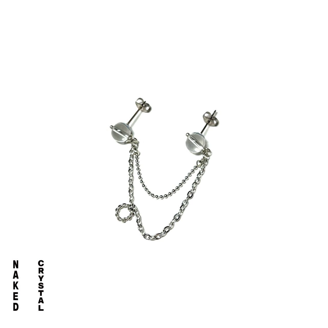 NAKED CRYSTAL / チェーンをじゃらじゃらとつけたピンブローチ（A