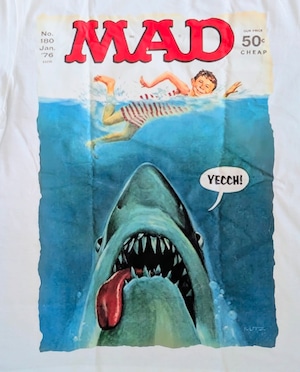 【 MAD Magazine(マッドマガジン)】MAD アルフレッド・E・ニューマン / JAWS ジョーズ / Tシャツ〚アメリカン雑貨 アメトイ〛