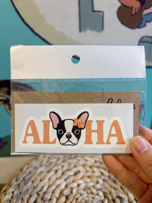 ALOHA わんちゃんステッカー フレンチブルドッグ