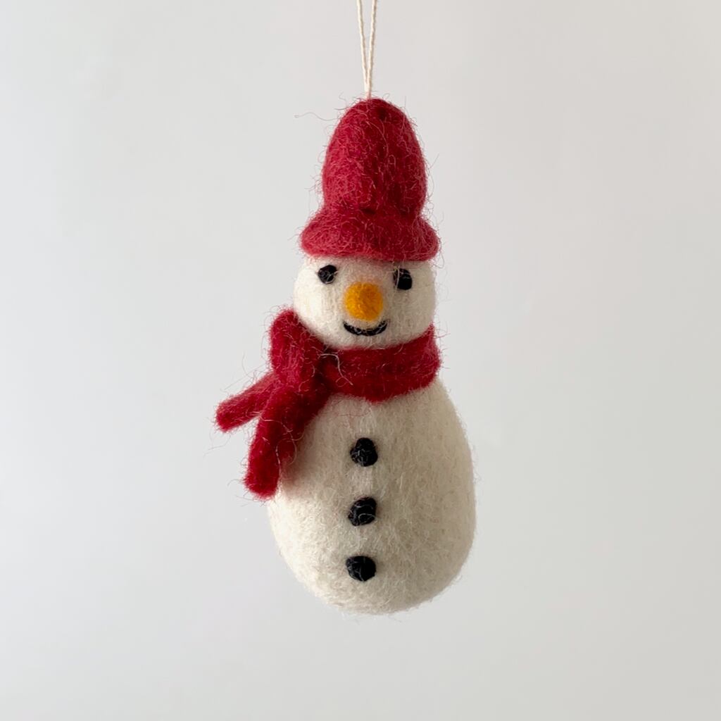 雪だるま オーナメント 赤いマフラー Snowman W Scarf Red Sensitivity And Boldness